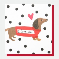 Sausage Dog I Love You Card By Caroline Gardner